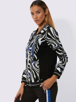 Veste à col blouson avec manches longues et motif graphique