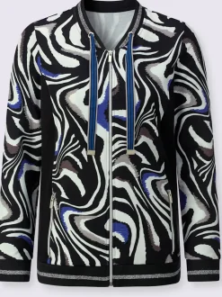 Veste à col blouson avec manches longues et motif graphique