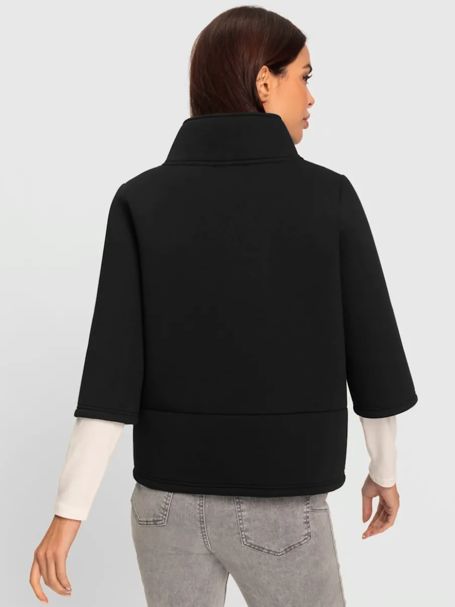 Veste à col montant avec poches et manches 3/4