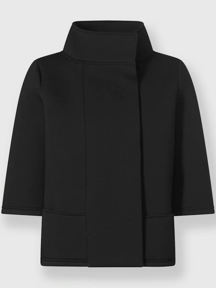 Veste à col montant avec poches et manches 3/4