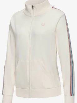 Veste à col montant avec rayures et larges bords-côtes en coton