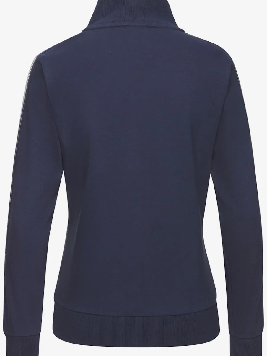 Veste à col montant avec rayures et larges bords-côtes en coton