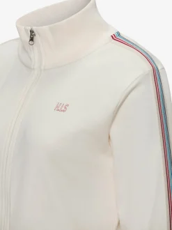 Veste à col montant avec rayures et larges bords-côtes en coton