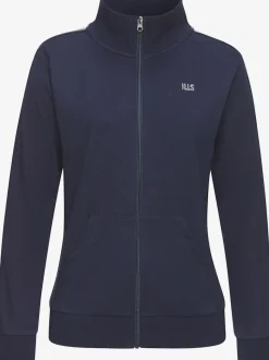 Veste à col montant avec rayures et larges bords-côtes en coton