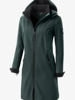 Veste coupe vent longue qualité softshell col montant avec capuche