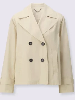 Veste courte à col à revers et manches longues avec poches raglan