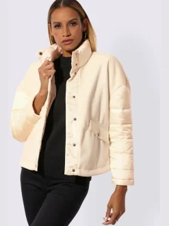 Veste courte mélange de matières tendance