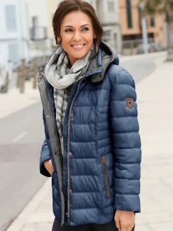 Veste décontractée col montant avec capuche amovible