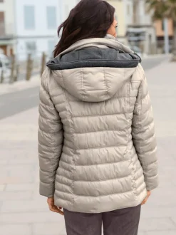 Veste décontractée col montant avec capuche amovible