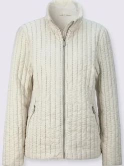 Veste décontractée en polyester recyclé à matelassage rayé