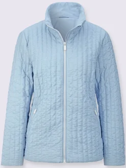 Veste décontractée en polyester recyclé à matelassage rayé