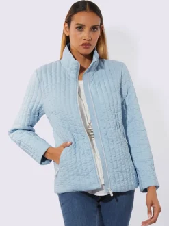 Veste décontractée en polyester recyclé à matelassage rayé