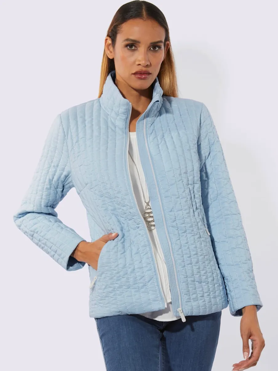 Veste décontractée en polyester recyclé à matelassage rayé
