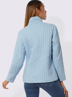 Veste décontractée en polyester recyclé à matelassage rayé