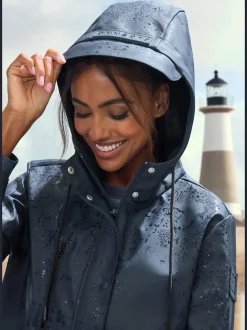 Veste de pluie parka longue et imperméable à capuche