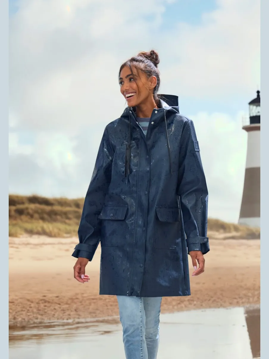 Veste de pluie parka longue et imperméable à capuche