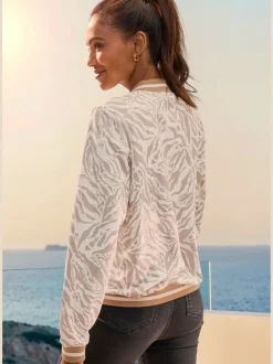 Veste de sport à glissière avec poches et motifs uniques