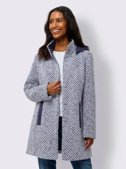 Veste d'extérieur avec capuche amovible et poches.