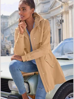 Veste d'extérieur légère avec capuche et poches pratiques