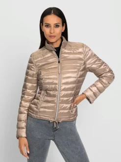 Veste d'extérieur matelassée avec col montant zippé