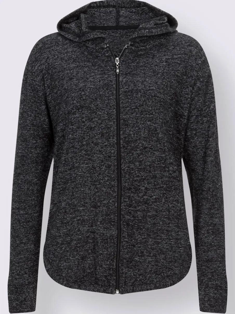 Veste douce avec capuche et glissière intégrale extensible