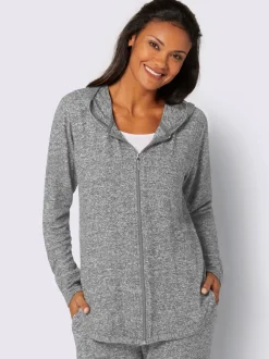 Veste douce avec capuche et glissière intégrale extensible