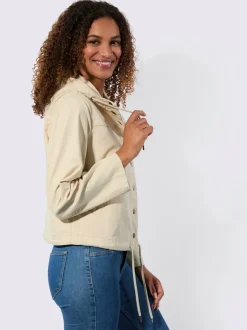 Veste en coton avec col capuche et poches raglan