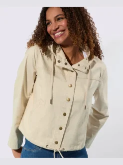 Veste en coton avec col capuche et poches raglan