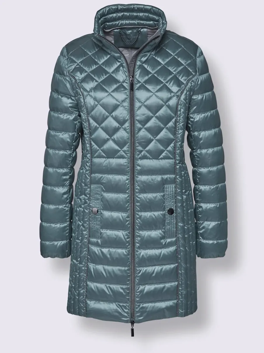 Veste en duvet matelassée avec col montant et poches