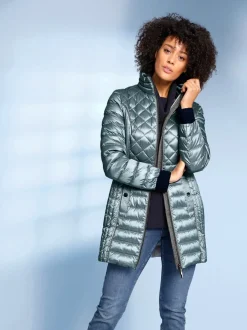 Veste en duvet matelassée avec col montant et poches