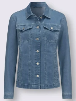 Veste en jean avec col chemise et manches longues