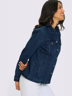 Veste en jean avec col chemise et manches longues