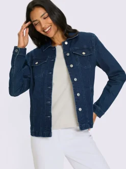 Veste en jean avec col chemise et manches longues