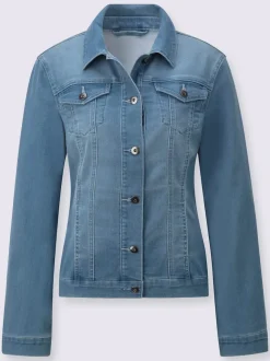 Veste en jean à col chemise et manches longues