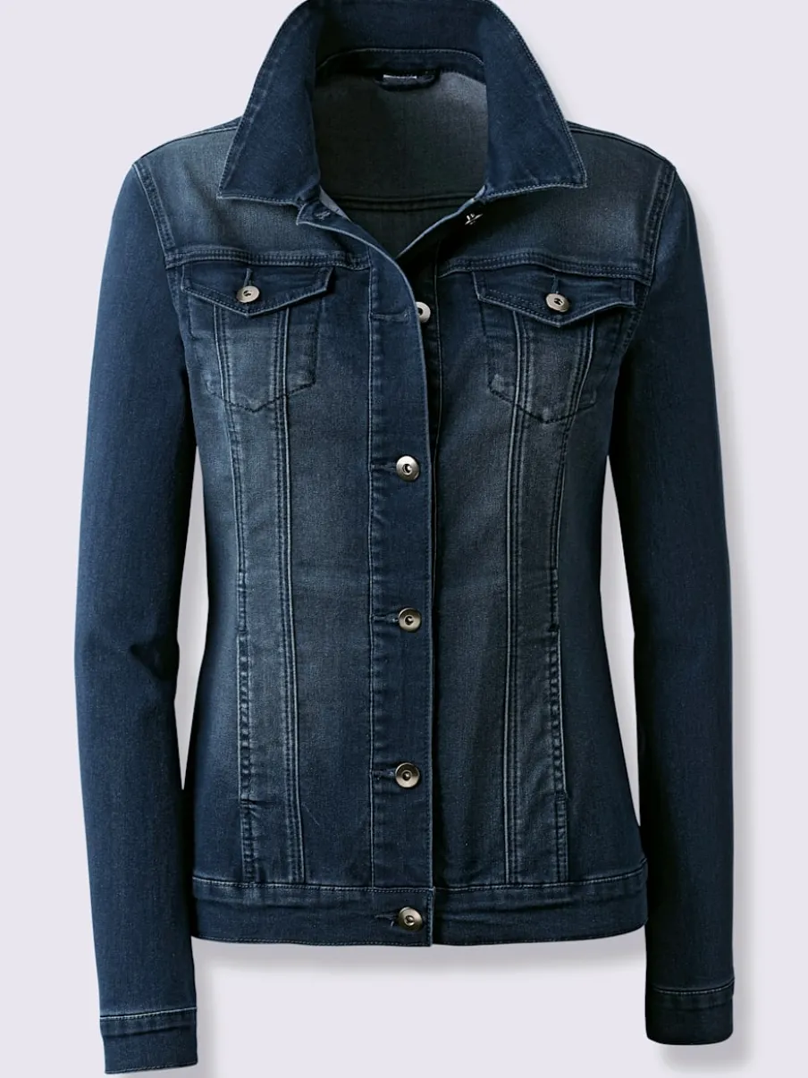 Veste en jean à col chemise et manches longues