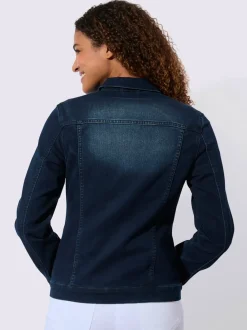 Veste en jean à col chemise et manches longues