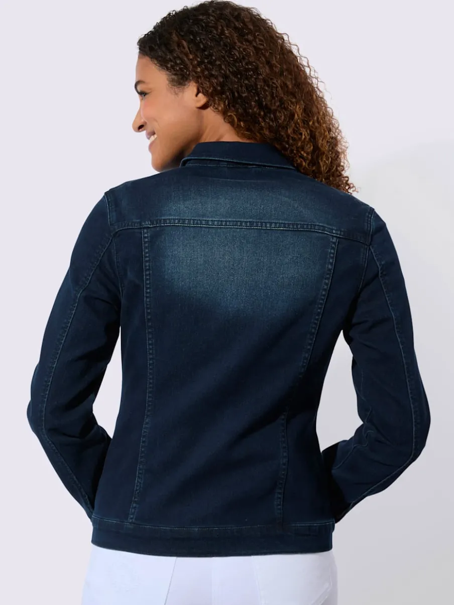Veste en jean à col chemise et manches longues
