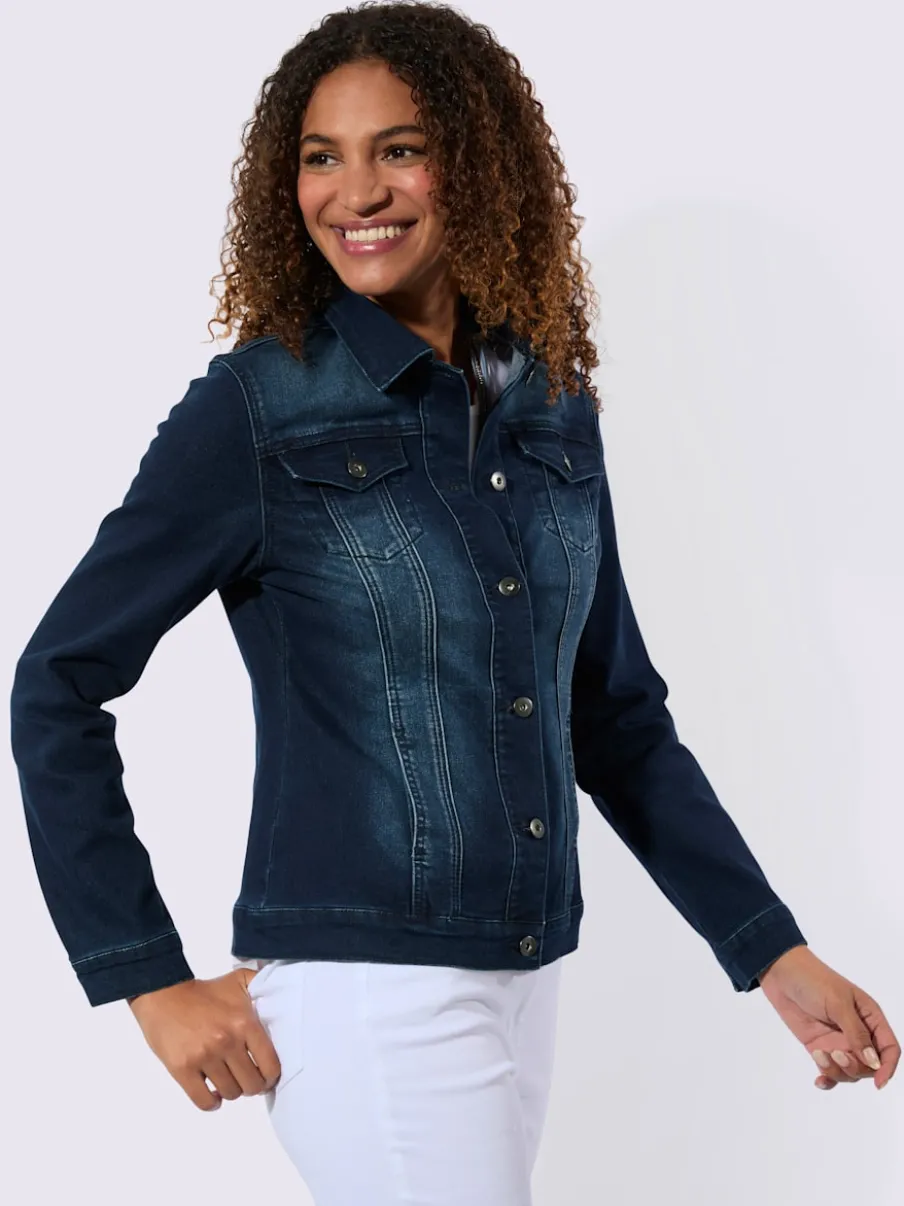 Veste en jean à col chemise et manches longues