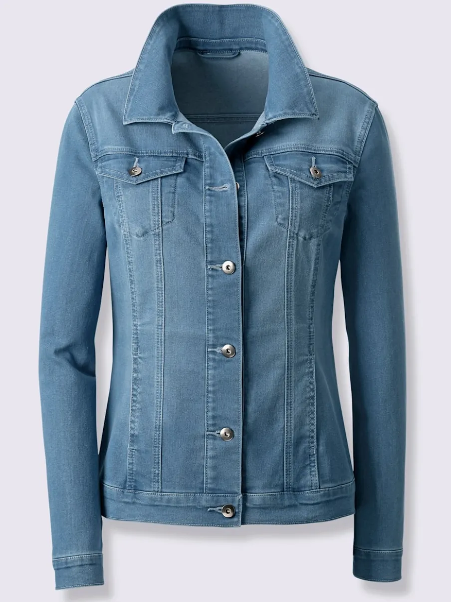 Veste en jean à col chemise et manches longues