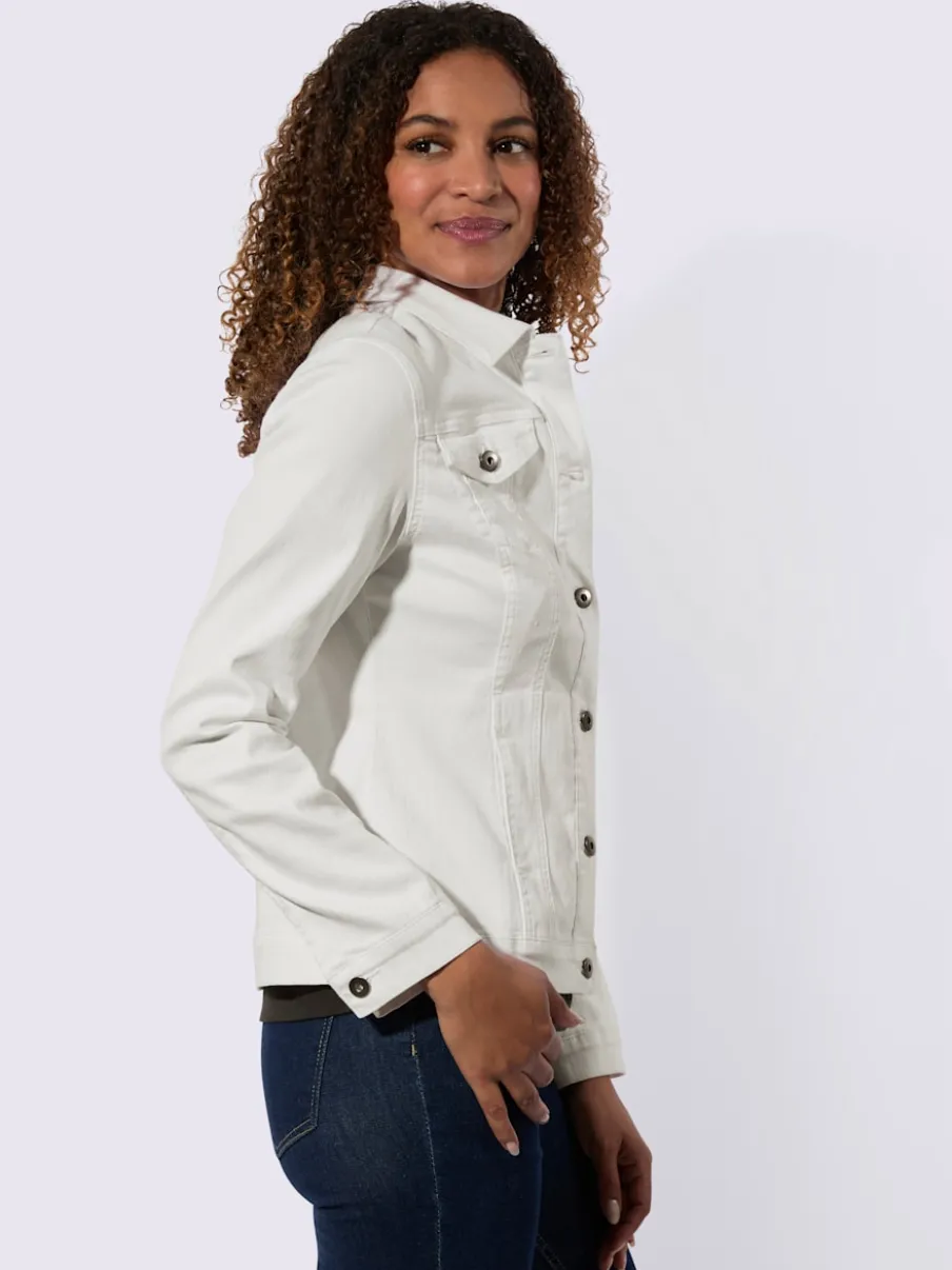 Veste en jean à col chemise et manches longues