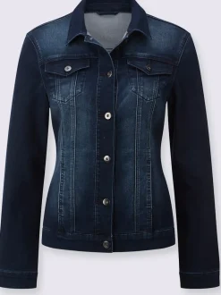 Veste en jean à col chemise et manches longues