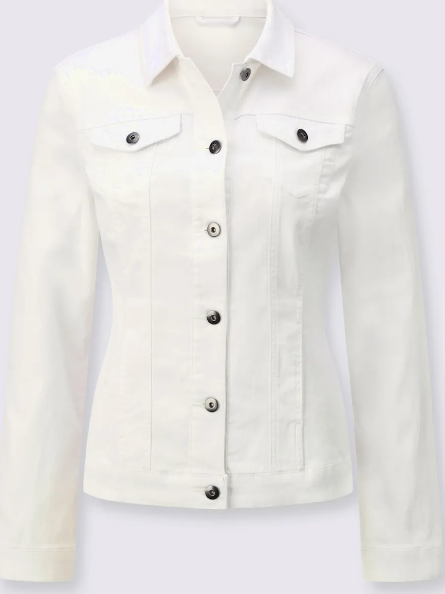 Veste en jean à col chemise et manches longues
