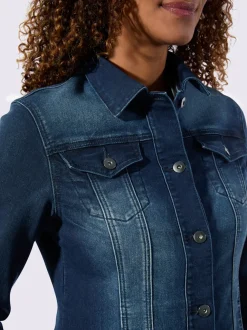 Veste en jean à col chemise et manches longues