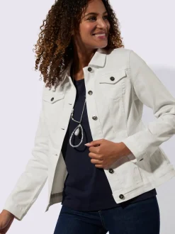 Veste en jean à col chemise et manches longues