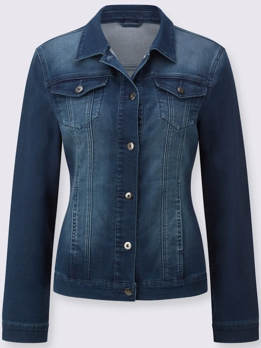 Veste en jean à col chemise et manches longues