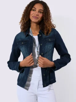 Veste en jean à col chemise et manches longues