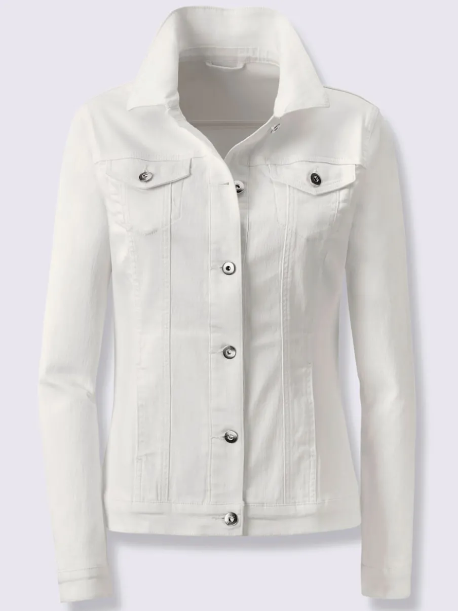 Veste en jean à col chemise et manches longues