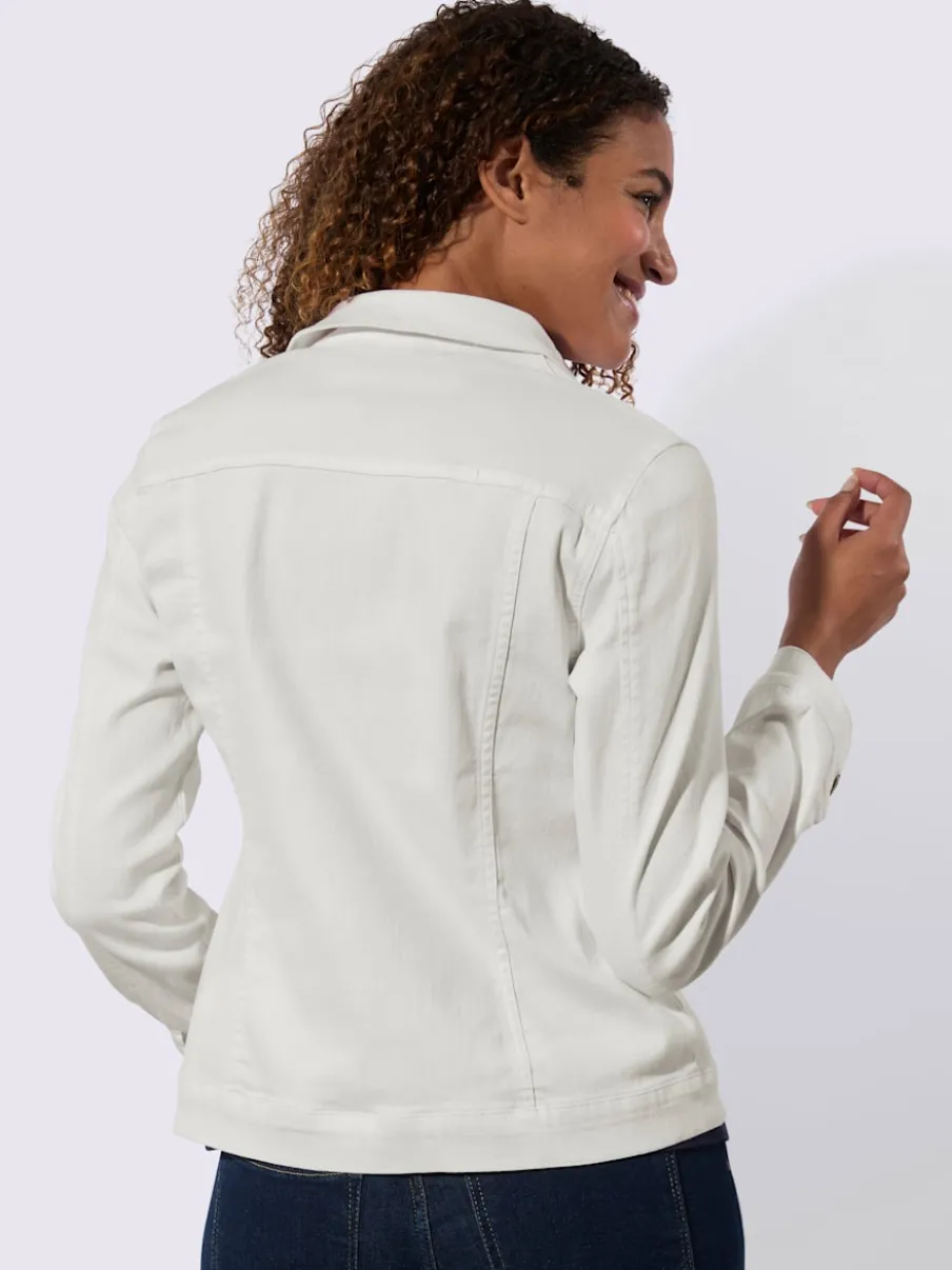 Veste en jean à col chemise et manches longues