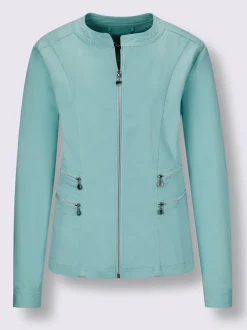 Veste en jean confortable avec coutures contrastées réversibles