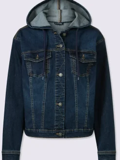 Veste en jean décontractée avec capuche et poches
